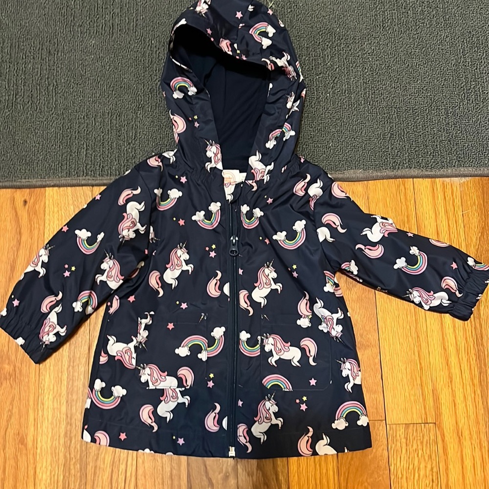 New with tags girls unicorn rain jacket